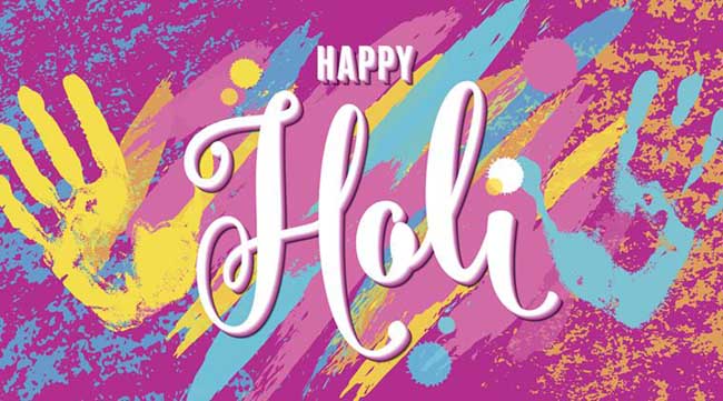 Vector illustration of happy holi festival of colors greeting horizontal banner