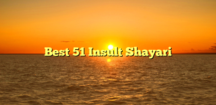 Best 51 Insult Shayari